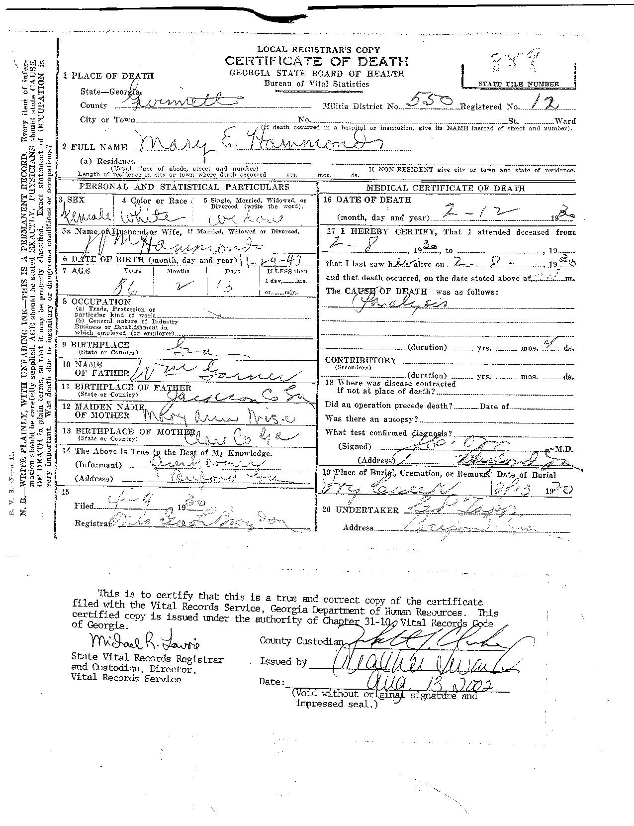 Mary E. Hammonds