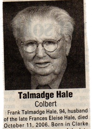 Frank Talmadge Hale Obituary