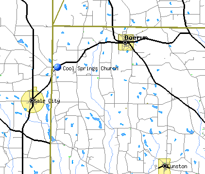 Location map of Cool Springs Church Cemetery