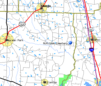 Location map of McMillan Cemetery