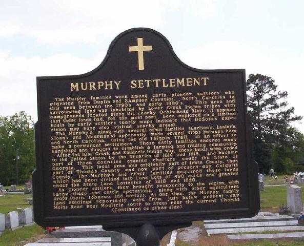 Front of Murphy Settlement marker