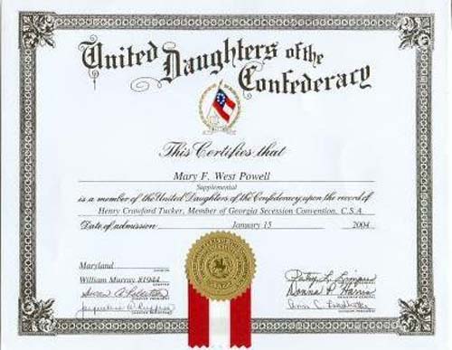 UDC Certificate of Fran Powell