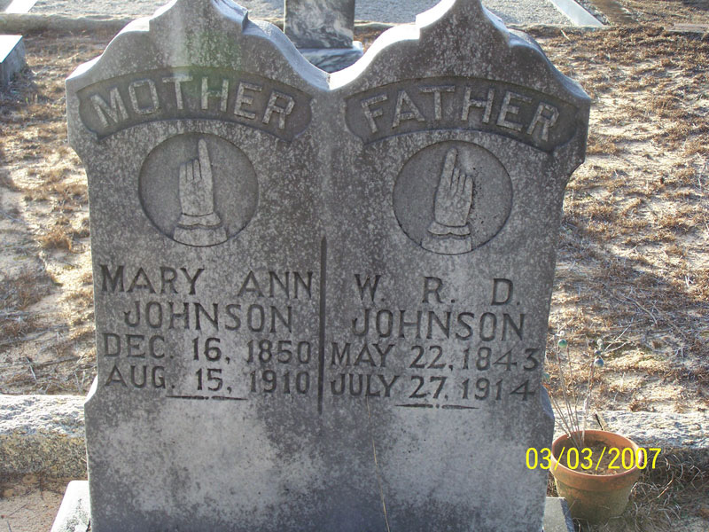 Mary A & W. R. D. Johnson