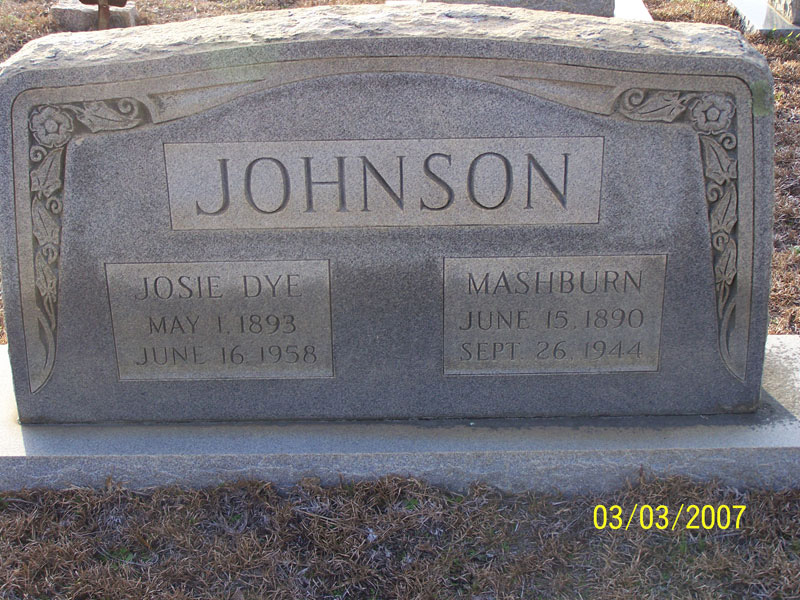Mashburn & Josie Dye Johnson