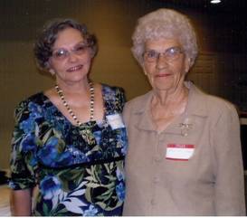 Margaret Harkins Patterson, author, and Roma Sue Turner Collins