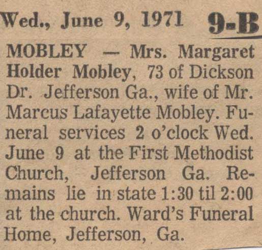 Margaret Holder Mobley