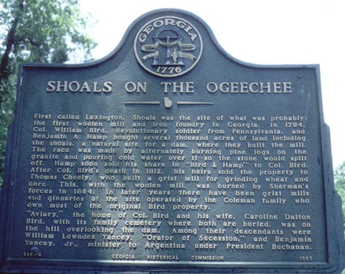 Georgia Historical Marker 149-4, Shoals on the Ogeechee